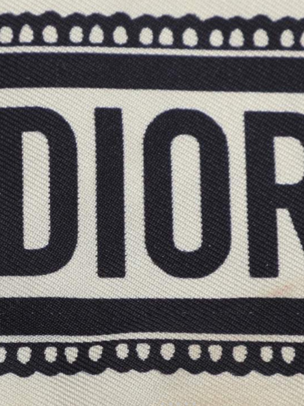 Dior Black & Ivory Silk Mitzah Skinny Scarf - Picture 3 of 9